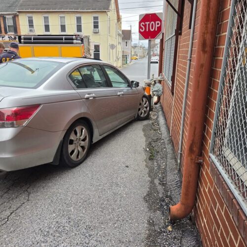 Vehicle almost strikes gas Meter