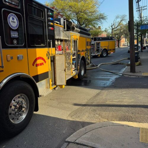 Trash bag fire quickly contained