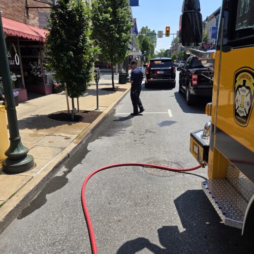 Mulch fire Downtown