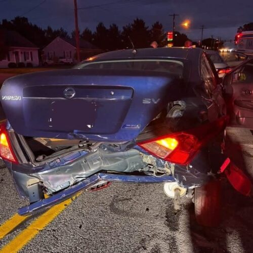 3 vehicle accident on South Main Street